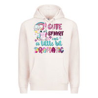 Pale Pink cute smart and a little bit dramatic with unicorn Premium Hoodie - NancyCooperArtShop
