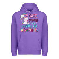 Purple cute smart and a little bit dramatic with unicorn Premium Hoodie - NancyCooperArtShop