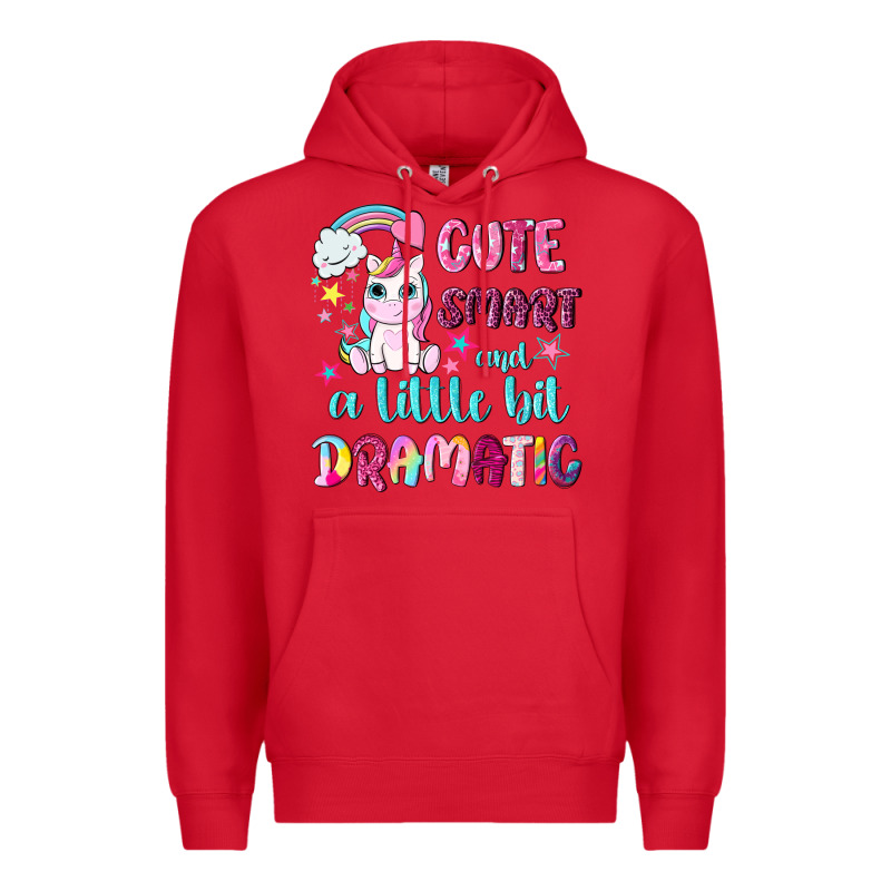 Cute Smart And A Little Bit Dramatic With Unicorn Premium Hoodie by NancyCooperArtShop | Teevron