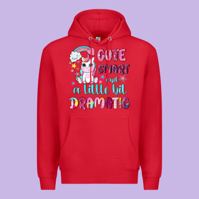 Cute Smart And A Little Bit Dramatic With Unicorn Premium Hoodie Designed By Nancycooperartshop