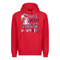 Red cute smart and a little bit dramatic with unicorn Premium Hoodie - NancyCooperArtShop