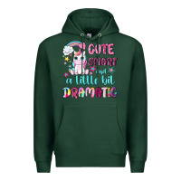 Sports Green cute smart and a little bit dramatic with unicorn Premium Hoodie - NancyCooperArtShop