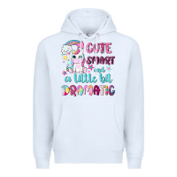 White cute smart and a little bit dramatic with unicorn Premium Hoodie - NancyCooperArtShop