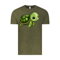 Vintage Olive cute turtle Vintage Tee - Zillion Design Studio