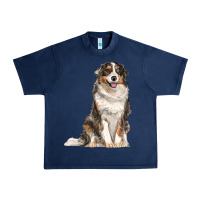 Navy Australian shepherd Urban Heavy Tee - RanaPortraitStore
