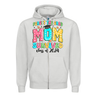 Dove Grey forget the grad mom survived class of 2024 Zipper Hoodie - JahusDesignShop