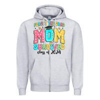 Heather Grey forget the grad mom survived class of 2024 Zipper Hoodie - JahusDesignShop