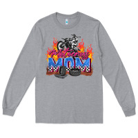 Heather Grey motocross mom Long Sleeve Tee - Zillion Design Studio