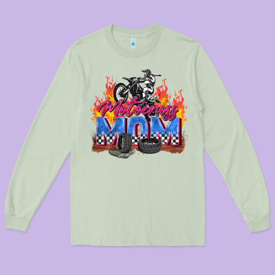 Motocross Mom Long Sleeve Tee Designed By Zillion Design Studio
