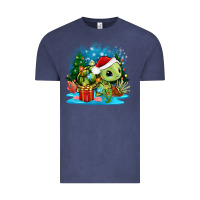 Vintage Denim christmas turtle Vintage Tee - Zillion Design Studio