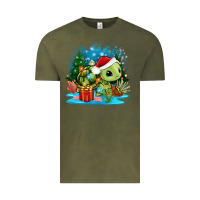 Vintage Olive christmas turtle Vintage Tee - Zillion Design Studio