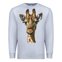 Heather Grey giraffe head Premium Sweatshirt - LillyAllenDesigns
