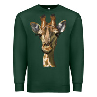 Sports Green giraffe head Premium Sweatshirt - LillyAllenDesigns