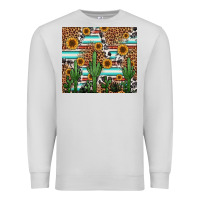 Dove Grey western cactus and sunflowers Premium Sweatshirt - Jasminsmagicworld
