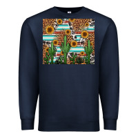 Navy western cactus and sunflowers Premium Sweatshirt - Jasminsmagicworld