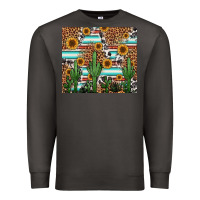 Smoke western cactus and sunflowers Premium Sweatshirt - Jasminsmagicworld