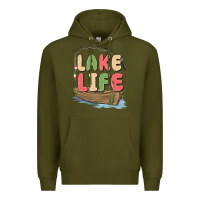 Army Green lake life Premium Hoodie - MaliasSmallBusiness