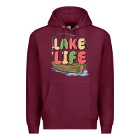 Burgundy lake life Premium Hoodie - MaliasSmallBusiness