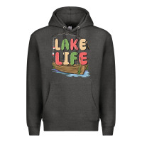Charcoal Heather lake life Premium Hoodie - MaliasSmallBusiness