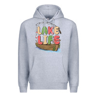 Heather Grey lake life Premium Hoodie - MaliasSmallBusiness