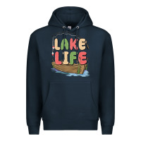 Navy lake life Premium Hoodie - MaliasSmallBusiness