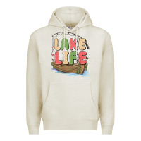 Oatmeal Heather lake life Premium Hoodie - MaliasSmallBusiness