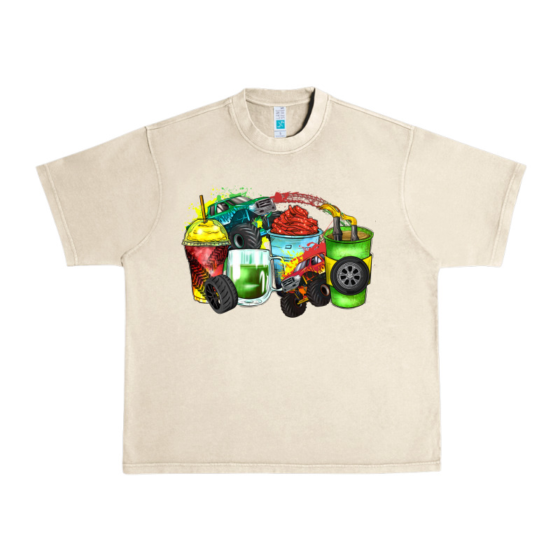 Monster Truck Coffee Cups Urban Heavy Tee by Zillion Design Studio | Teevron