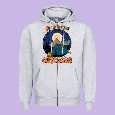 Life Is Better Outdoors Zipper Hoodie Designed By Jahusdesignshop
