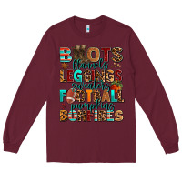 Burgundy boots flannels Long Sleeve Tee - AdoDesignShop