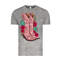 Cloud Rock floral cowgirl boots Vintage Tee - texasbilliewilder