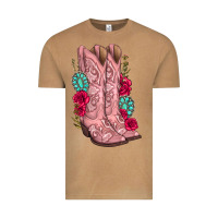 Vintage Camel floral cowgirl boots Vintage Tee - texasbilliewilder