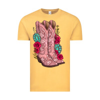 Vintage Mustard floral cowgirl boots Vintage Tee - texasbilliewilder