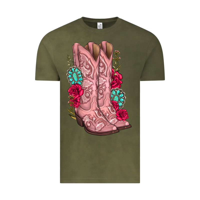 Floral Cowgirl Boots Vintage Tee by texasbilliewilder | Teevron