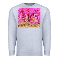 Heather Grey love gnome with bear Premium Sweatshirt - NancyCooperArtShop