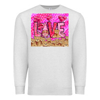 Oatmeal Heather love gnome with bear Premium Sweatshirt - NancyCooperArtShop