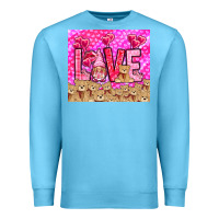 Ocean Blue love gnome with bear Premium Sweatshirt - NancyCooperArtShop