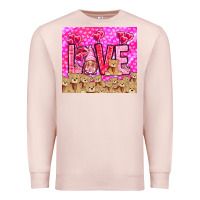 Pale Pink love gnome with bear Premium Sweatshirt - NancyCooperArtShop