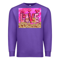 Purple love gnome with bear Premium Sweatshirt - NancyCooperArtShop