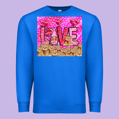 Love Gnome With Bear Premium Sweatshirt Designed By Nancycooperartshop