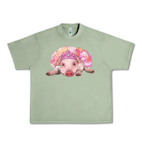 Oil Green Balerina Baby Pig With Tutu Urban Heavy Tee - RanaPortraitStore