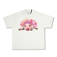 Pistachio Balerina Baby Pig With Tutu Urban Heavy Tee - RanaPortraitStore