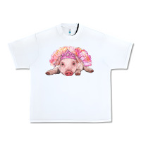 White Balerina Baby Pig With Tutu Urban Heavy Tee - RanaPortraitStore
