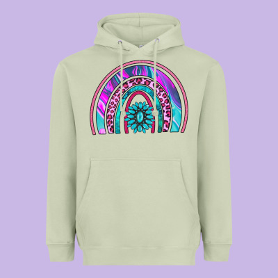 Rainbow And Gemstone Heavyweight Hoodie Designed By Adodesignshop