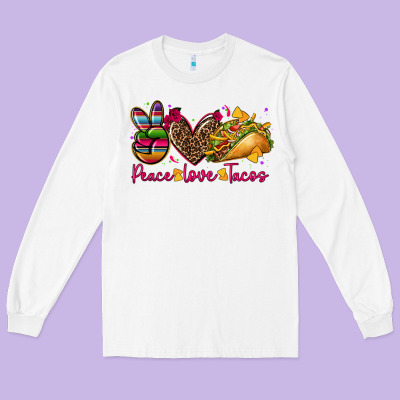 Peace Love Tacos Long Sleeve Tee Designed By Cts Tumbler Store