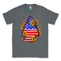 Charcoal Heather American flag arrowhead Classic Tee - Neo Western