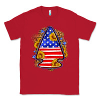 Red American flag arrowhead Classic Tee - Neo Western