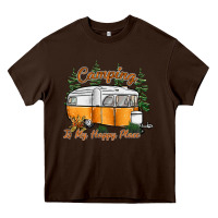Chocolate Brown camping is my happy place Heavy Core Tee - SublimationCraftShop