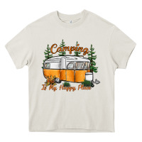 Cream camping is my happy place Heavy Core Tee - SublimationCraftShop