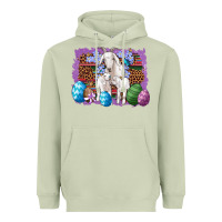Matcha goat family eggs flowers leopard serape glitter Heavyweight Hoodie - Artiststas