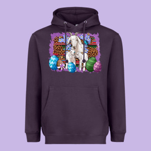 Goat Family Eggs Flowers Leopard Serape Glitter Heavyweight Hoodie Designed By Artiststas